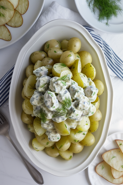 potato salad with dill and pickles