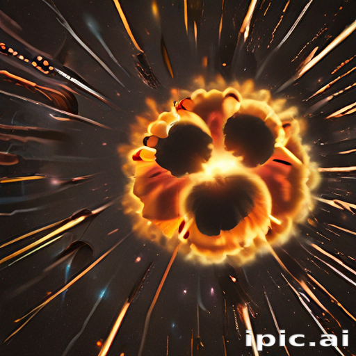 Explosive Cosmic Phenomenon Capturing Energy and Light in Vibrant Motion