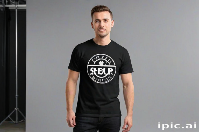 black t-shirt mockup