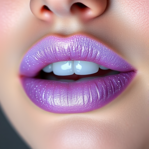 Pearlescent lavender lip topper with holographic glitter, christened "Cosmic Lilac," adding dimension and sparkle to any lip color, perfect for creating otherworldly makeup looks