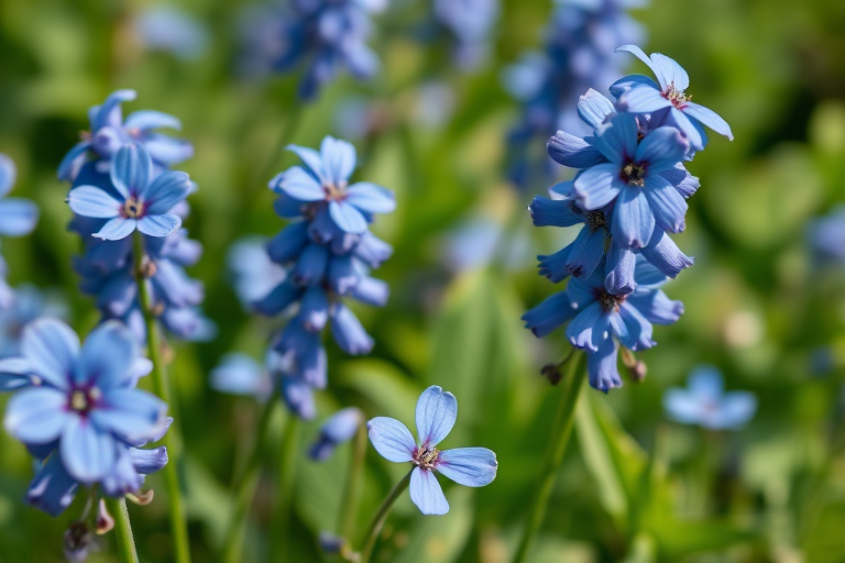 blue flowers background