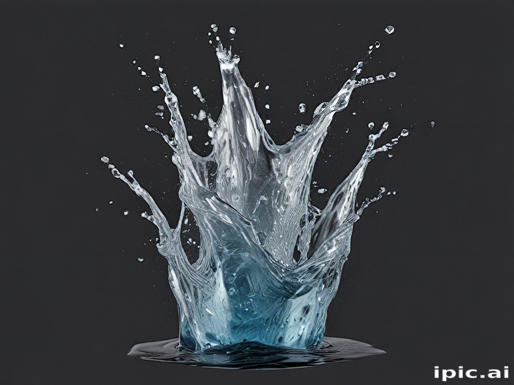 Dynamic Splash of Water Creating Ripples Against a Dark Background