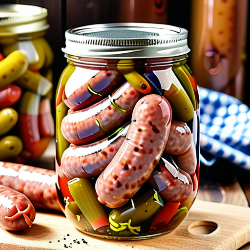 pickled sausage in a jar