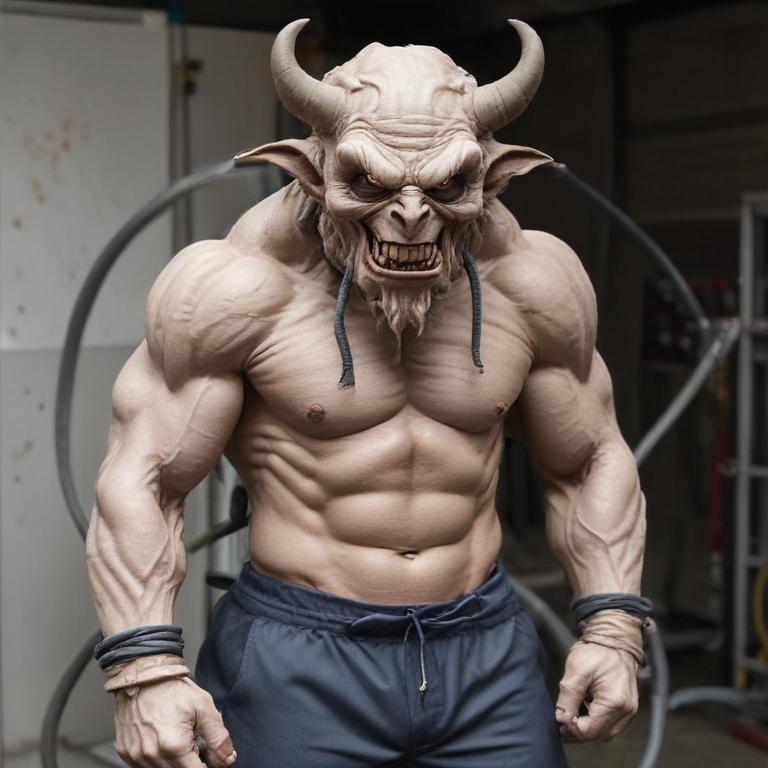 demon with refrigeration hoses