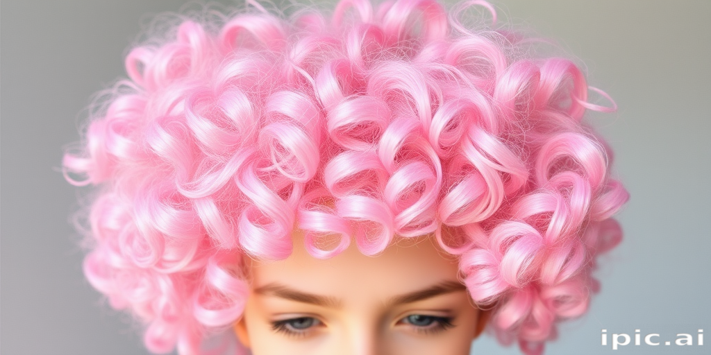 Whimsical cotton candy pink curls in the "Sugar Spun" style bounce with playful volume and pastel dimension