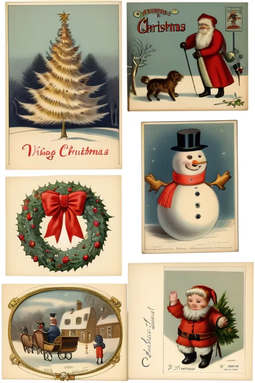vintage christmas illustrations