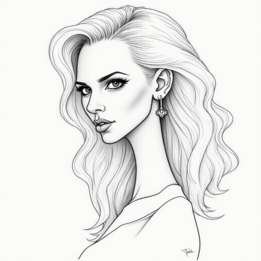 britney spears caricature. A pencil-drawn caricature of the actress britney spears