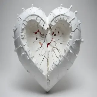white broken heart