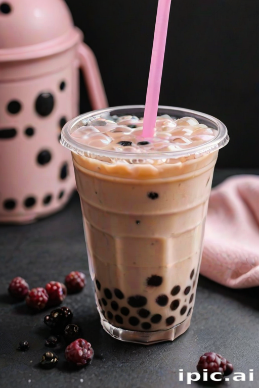 aesthetic boba tea background