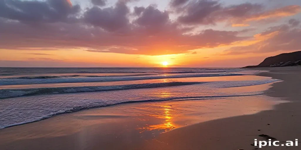sun set on beach