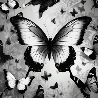 black and white butterfly wallpaper