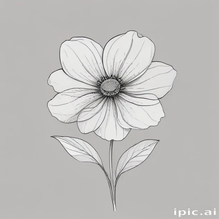 simple flower line art
