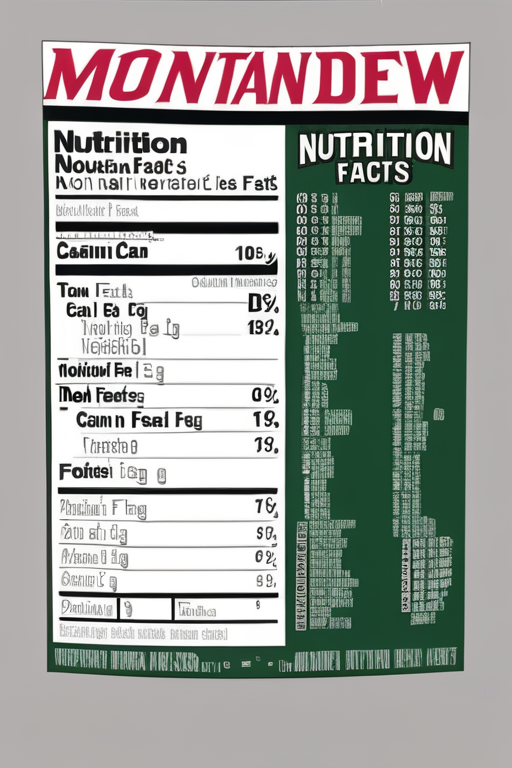 mountain dew can nutrition facts