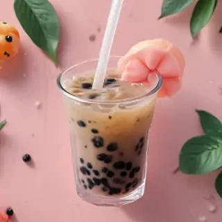 aesthetic boba tea background