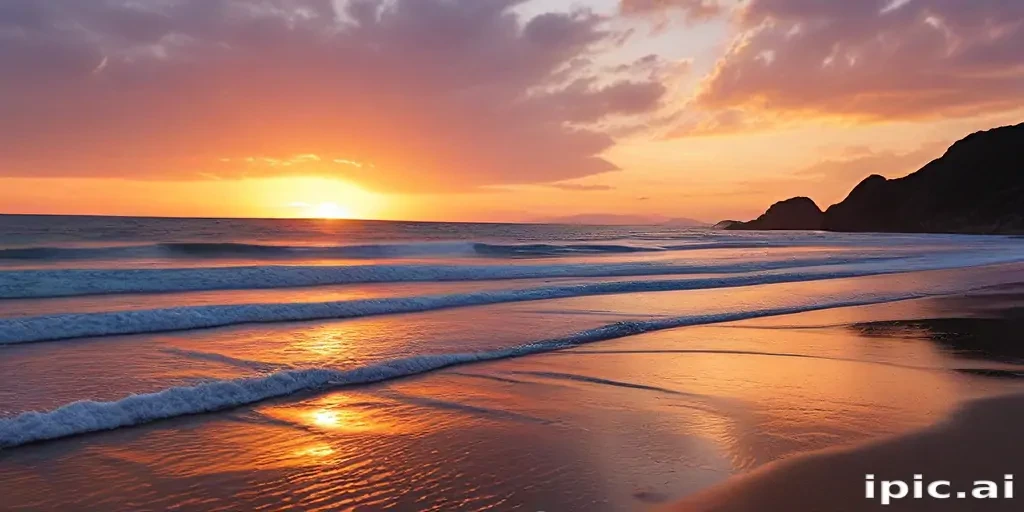 sun set on beach