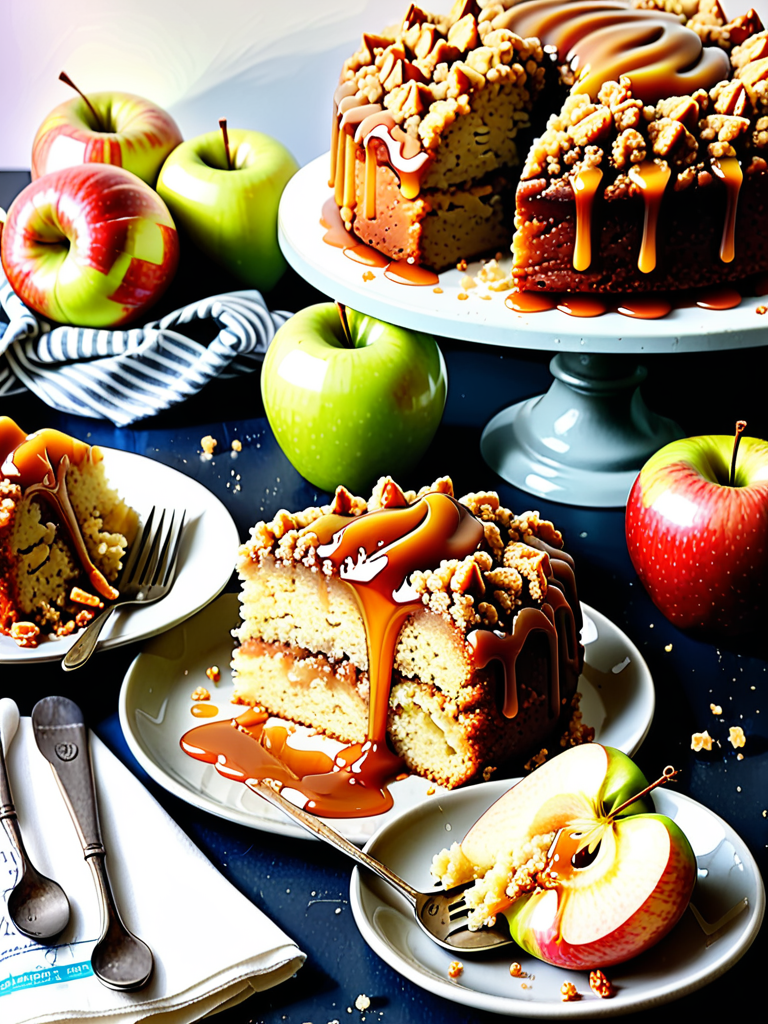 salted caramel apple crumble cake