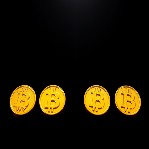 Generate a high-quality image of four gold symbols arranged horizontally on a black background, using a DSLR camera with an aperture of f/2.8, shutter speed of 1/60 seconds, ISO 100, in a macro view with a focus on the texture and shine of the gold.