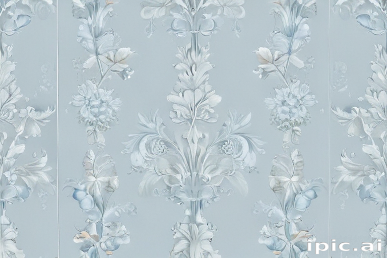 Elegant Floral Pattern in Soft Blue Tones for Interior Design Inspiration.