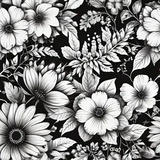 flower png black and white