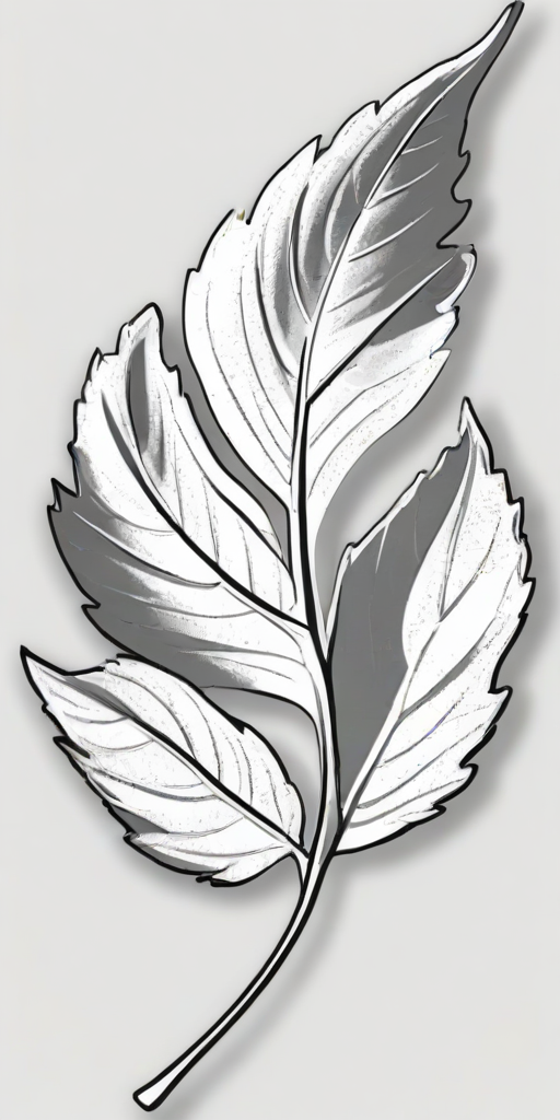 leaf clip art black and white