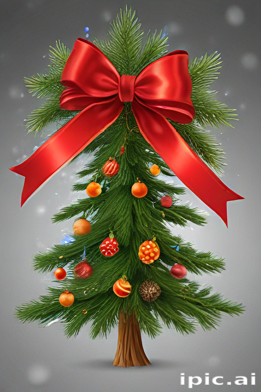 A Festively Decorated Christmas Tree with Vibrant Ornaments and a Big ...