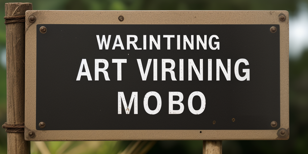 Unusual Sign with the Words 'Warintinng Art Virining Mobo' Displayed ...