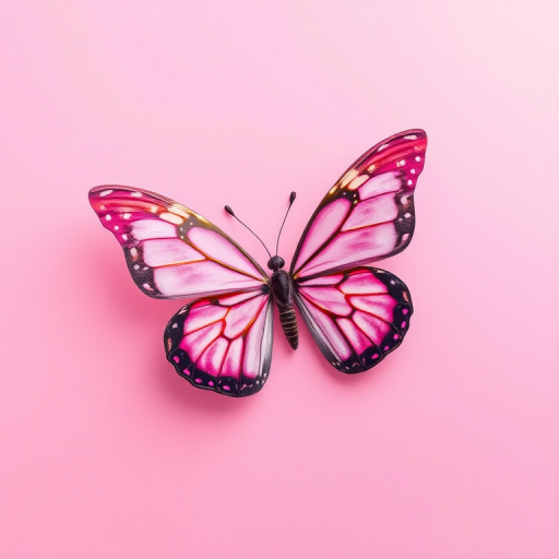 pink background butterfly