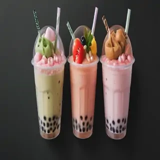 aesthetic boba tea background