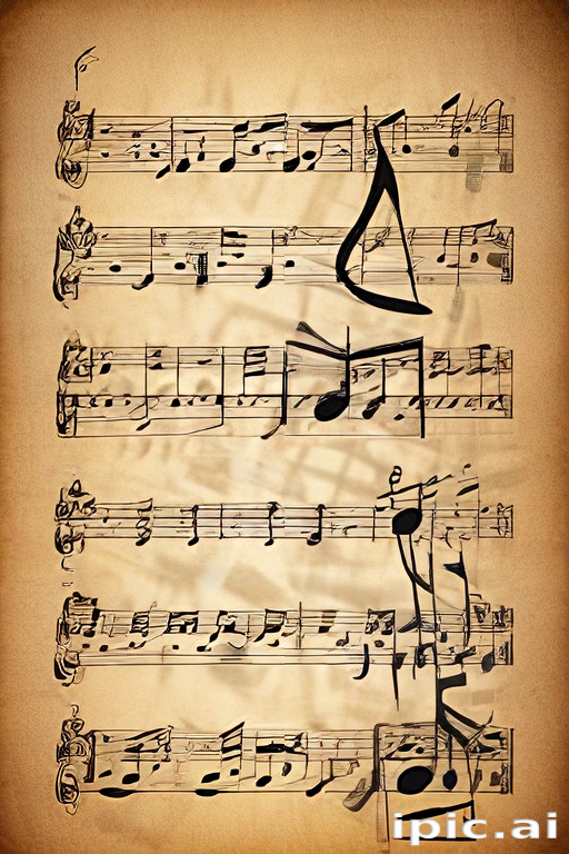 An Elegant Display of Vintage Sheet Music with Classic Musical Notation