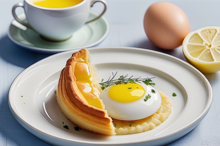 egg dish with a lemon turnover
