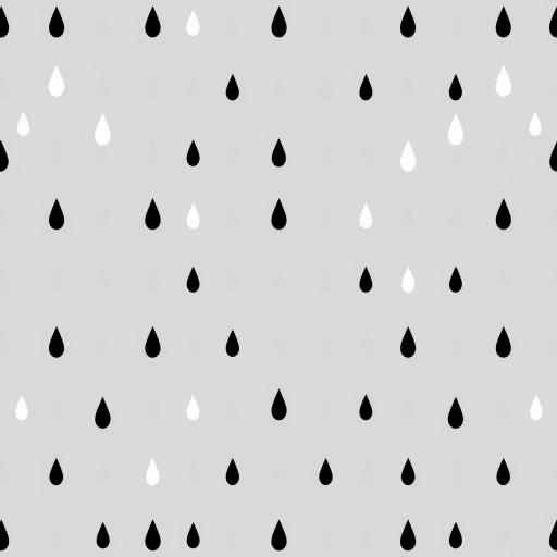 Create a high-resolution abstract pattern featuring teardrop shapes in black and white on a gray background, using a DSLR camera with a 50mm lens, aperture f/8, ISO 100, and a centered composition for sharp detail and contrast.