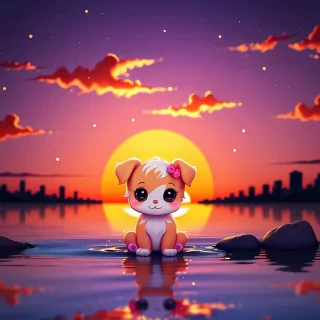 cute sunset wallpaper