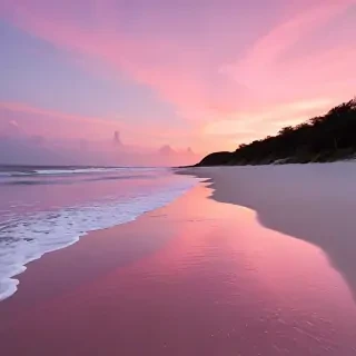 pink beach sunset