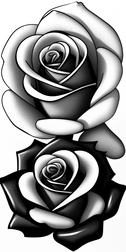 black and white rose clip art
