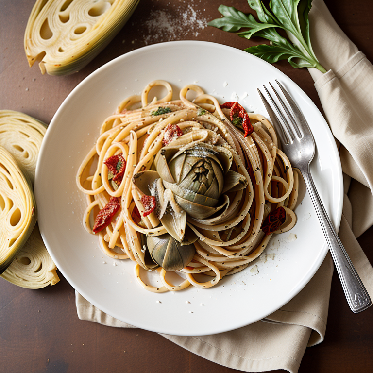 pasta with artichokes and sun dried tomatoes