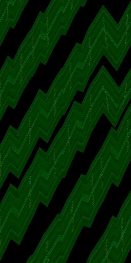 generate a high-resolution abstract pattern of zigzag lines in various shades of green with a black background, using a DSLR camera with a 50mm lens, aperture f/2.8, ISO 100, and a shallow depth of field for a smooth texture.