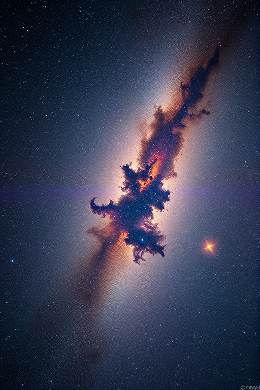 a stunning cosmic scene with swirling galaxies, bright stars, and colorful nebulae, captured with a 24mm lens at f/2.8, ISO 800, 30 seconds exposure, using a full-frame DSLR, wide-angle view, astrophotography style, emphasis on vibrant colors and details in the Milky Way.