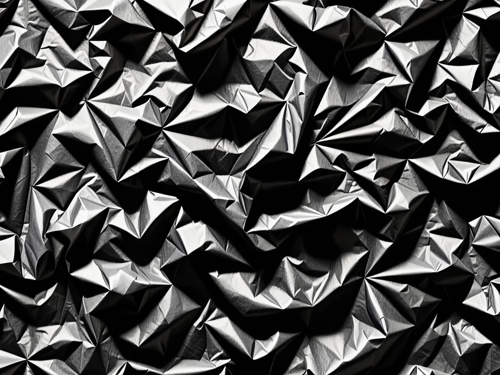 black crumpled paper