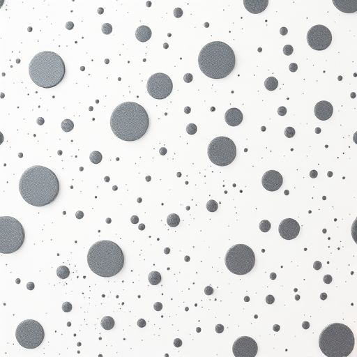 create a seamless pattern of varying sized gray paint splatters on a white background captured with a Canon EOS R5 at f/8, ISO 100, 50mm lens, in natural light, with a focus on texture and contrast