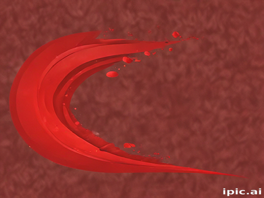 Dynamic Abstract Design Featuring Bold Red Waves and Textured Background