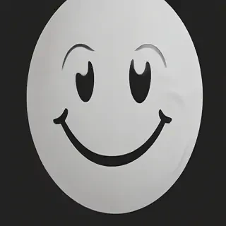 white smiley face black background