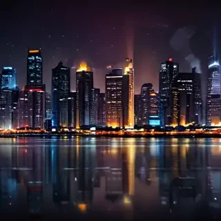city lights background