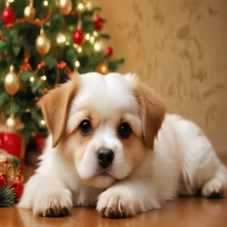 christmas dog wallpaper cute