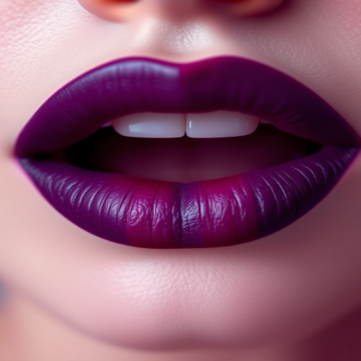 Ombre berry lips fading to lilac, titled "Twilight Gradient," offering a dual-toned effect and a velvety matte texture for artistic expression