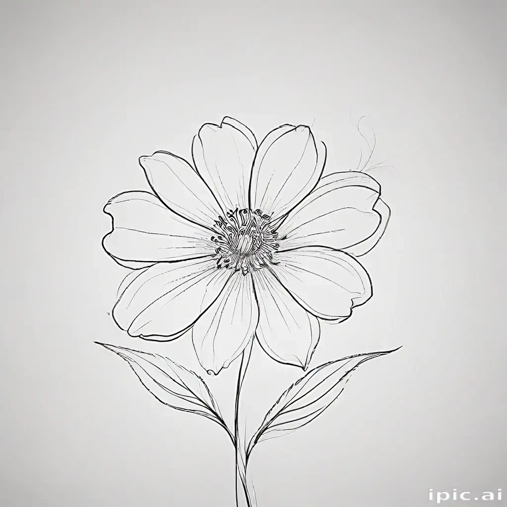 simple flower line art