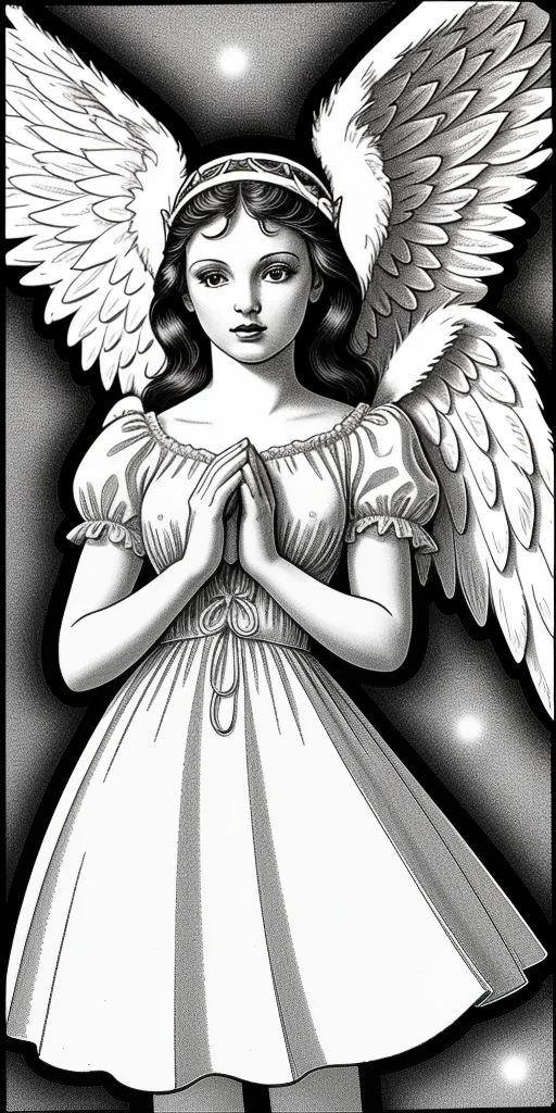 angel clip art black and white