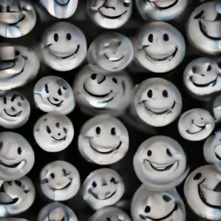 white smiley face black background
