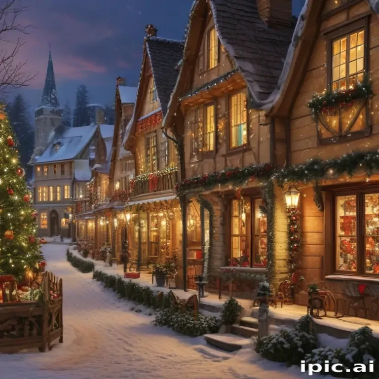 christmas village wallpaper
