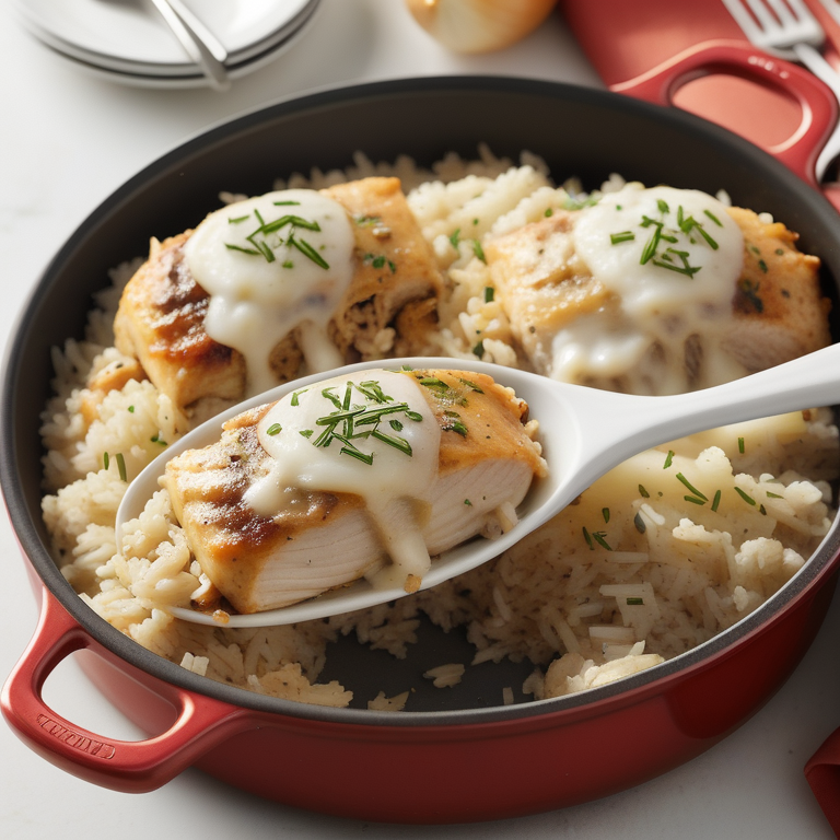 french onion chicken and rice bake