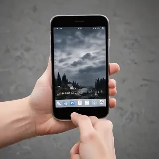 hand holding phone png